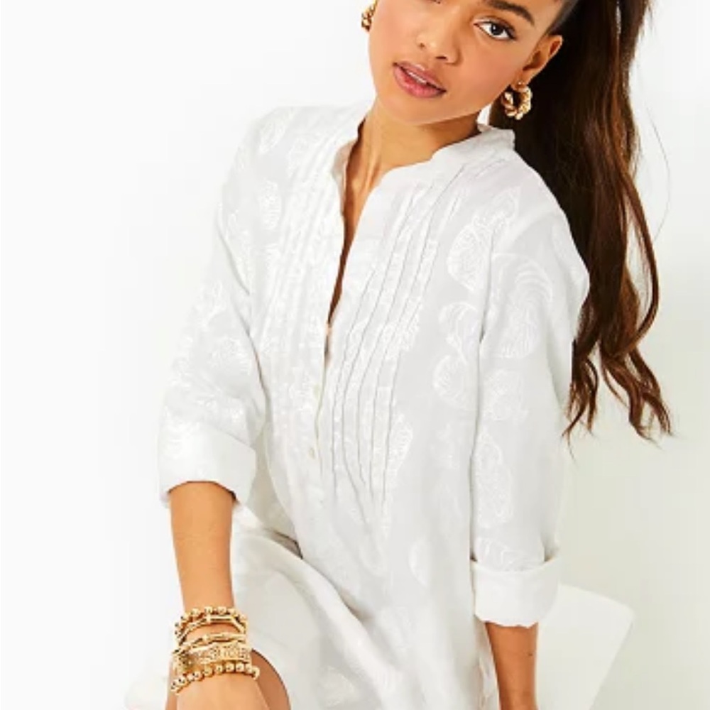 NWT Lilly linen seashell dress